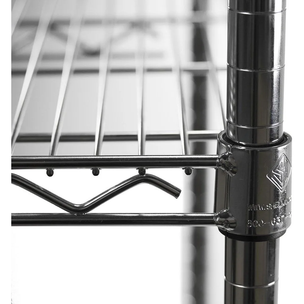 Chrome Wire Shelving 3-Tier, 8 Deep x 12 Wide, 800lbs Weight Capacity, Heavy Duty Storage Racks