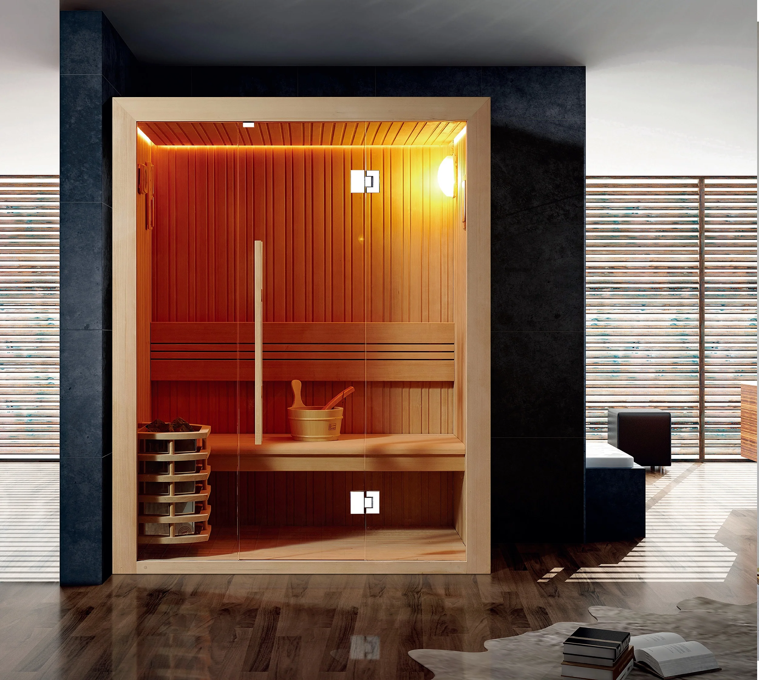 MEXDA Dry Sauna Room Indoor Traditional Bathroom Sauna Steam House Spa With CE Certificate For 2 Person WS-1505
