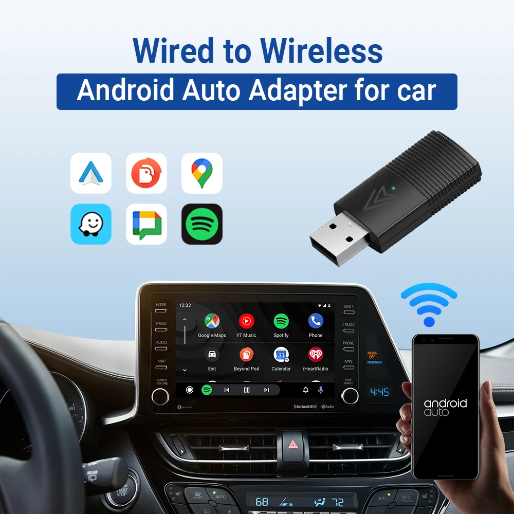 Ottomotion MINI Wireless Android Auto Adapter USB Stick Car Accessories for Skoda VW Mazda Toyota Kia Ford for Android Phone