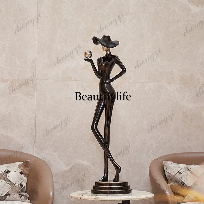 DD182  Creative, figure ornament, abstract high-end stall, indoor niche, vertical height, living room floor sculpture