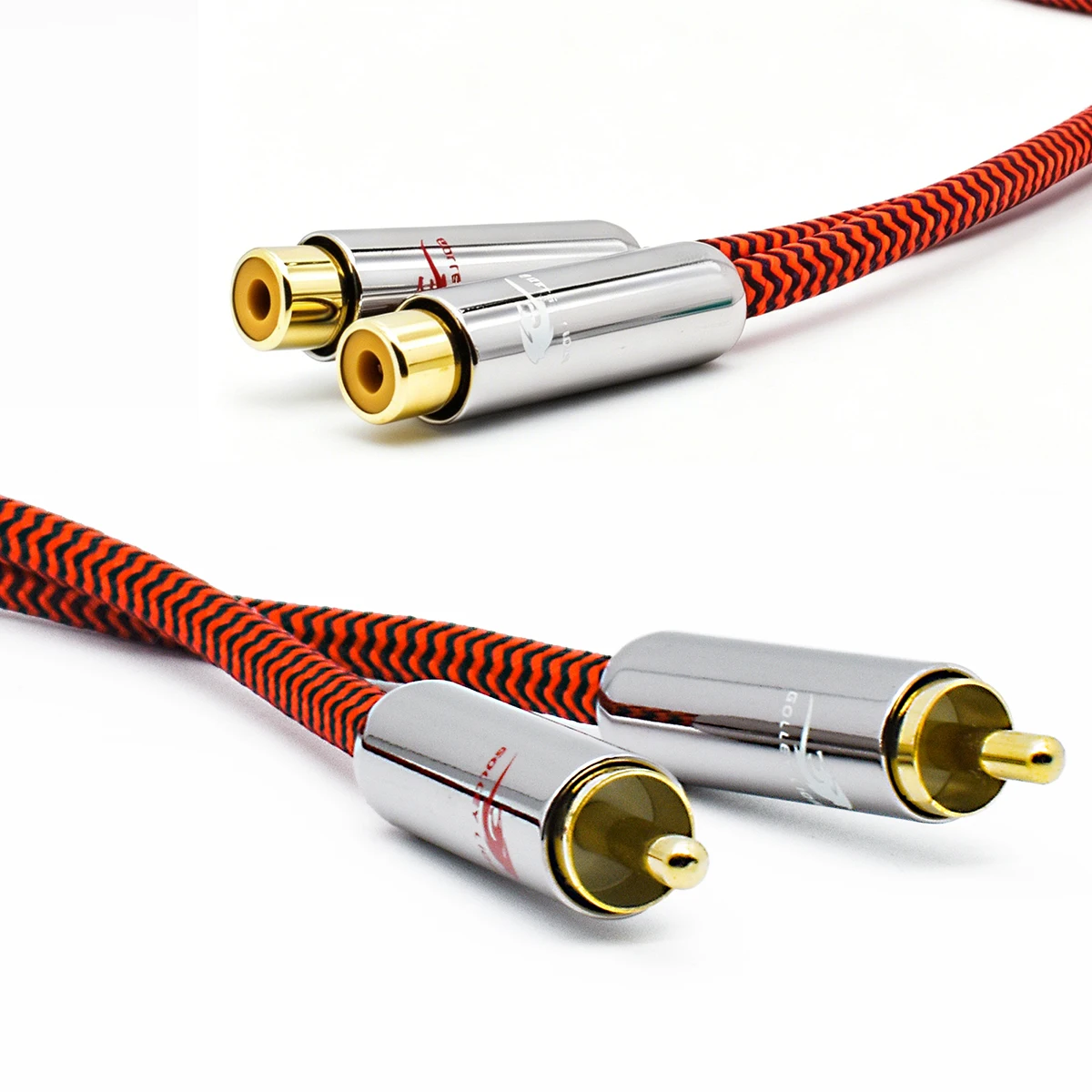Dual RCA Male to Dual RCA Female Audio Cable for TV Amplifier Speaker Subwoofer Shielding OFC Cable Gold Plating 1M 2M 3M 5M 10M