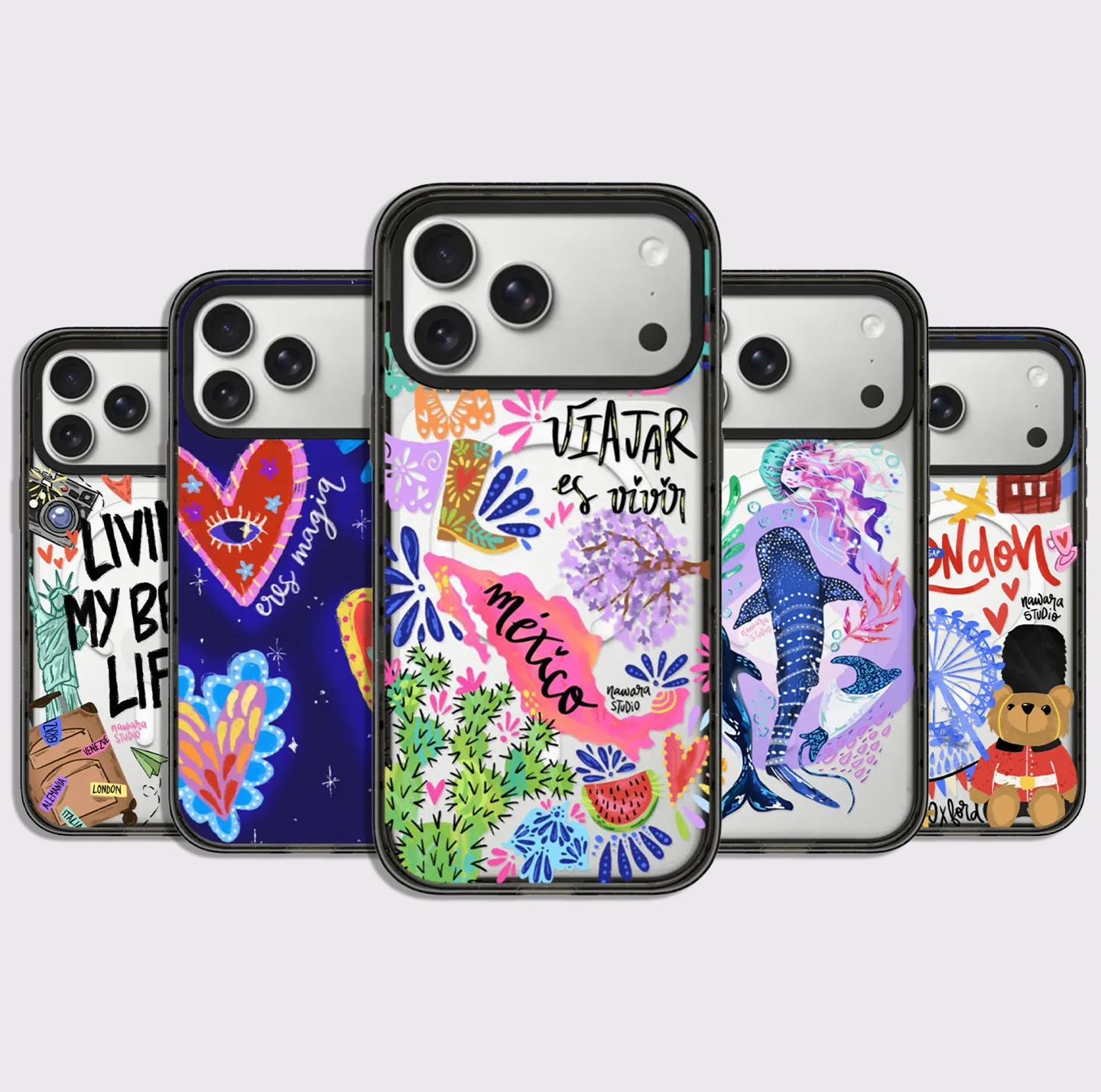 

Mexico Travel Impact Black Border Magnetic Cover for IPhone 12 13 14 15 16 17 Pro Max Case for IPhone 17 Air