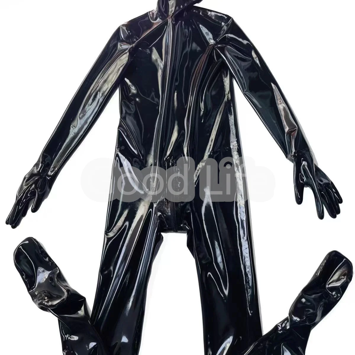 

Latex Fetish Catsuit Men latex full catsuit transparent eyes with Natural Latex Rubber material gummi 0.4mm