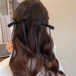 Lystrfac Fashion 2Pcs/Lot Fabric Hair Bow Hairpin for Women Girls Ribbon Hair clip Bow Top Clip Female Hair Accessories