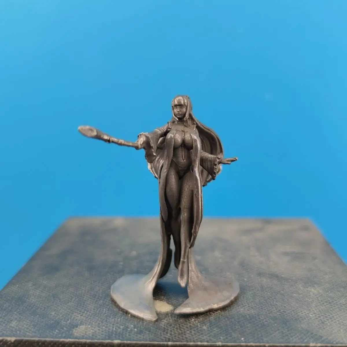 

Antique Brass Snow Maiden Miniature Figurine - Deep Winter Decor, Collectible Desktop Ornament for Home Winter Fantasy Figurine