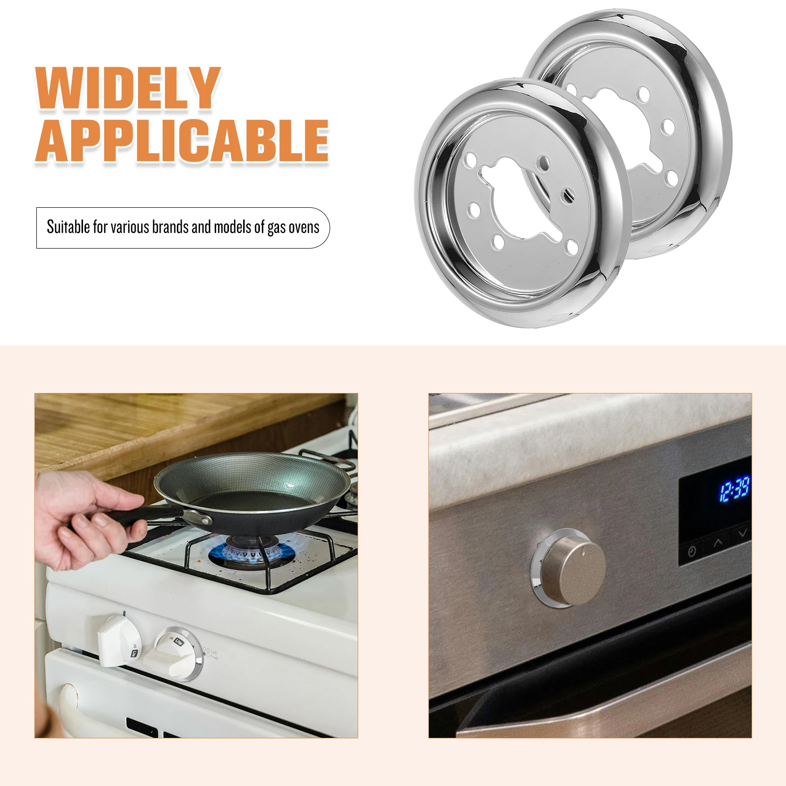 

2pcs BBQ Knob Base Durable ABS Plastic Gas Stove Control Valve Switch Cooktop Replacement Parts for Outdoor Grills