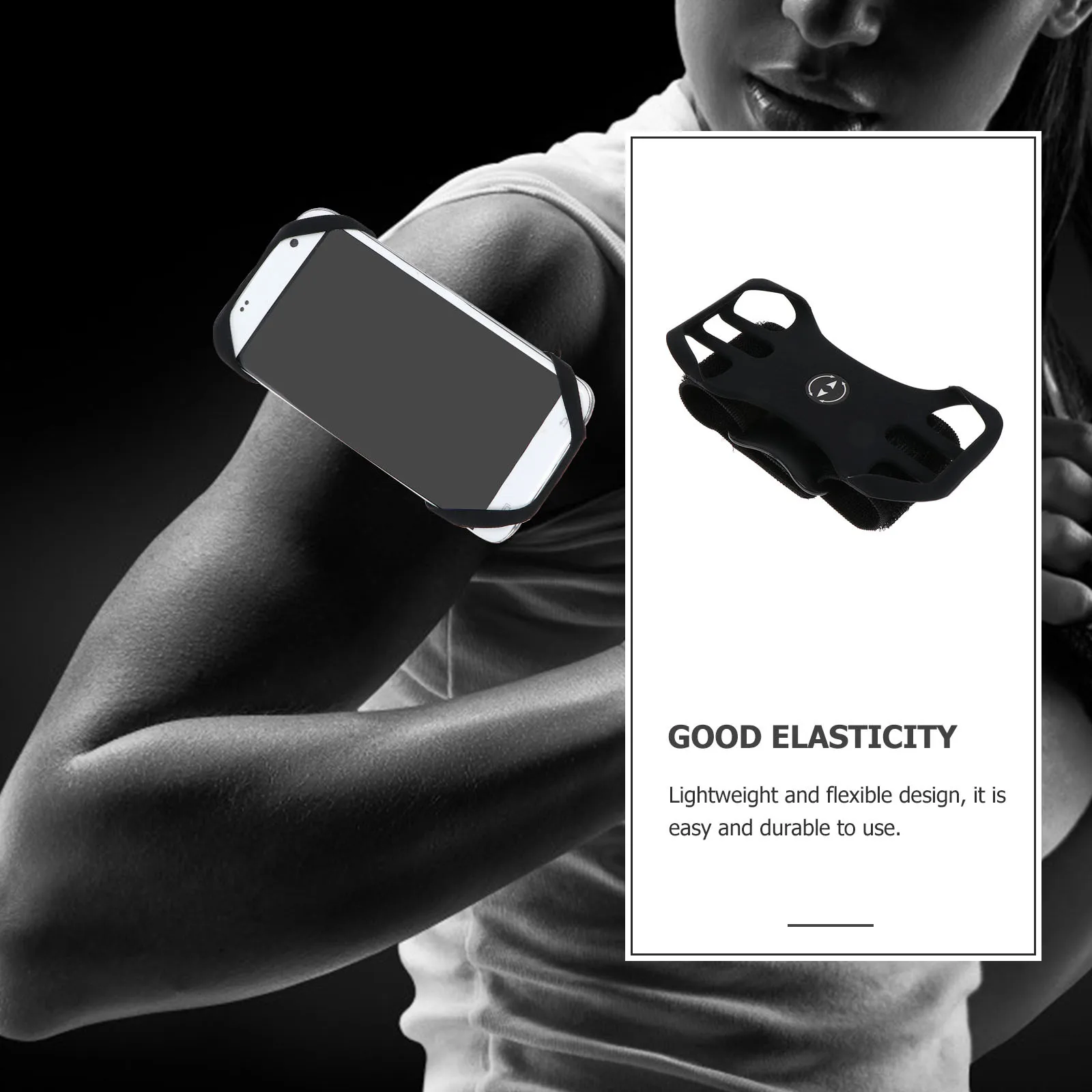 1Set Black Sports Phone Arm Bag Rotating Detachable Wristband Case Lightweight Running Cycling Outdoor Arm Bag