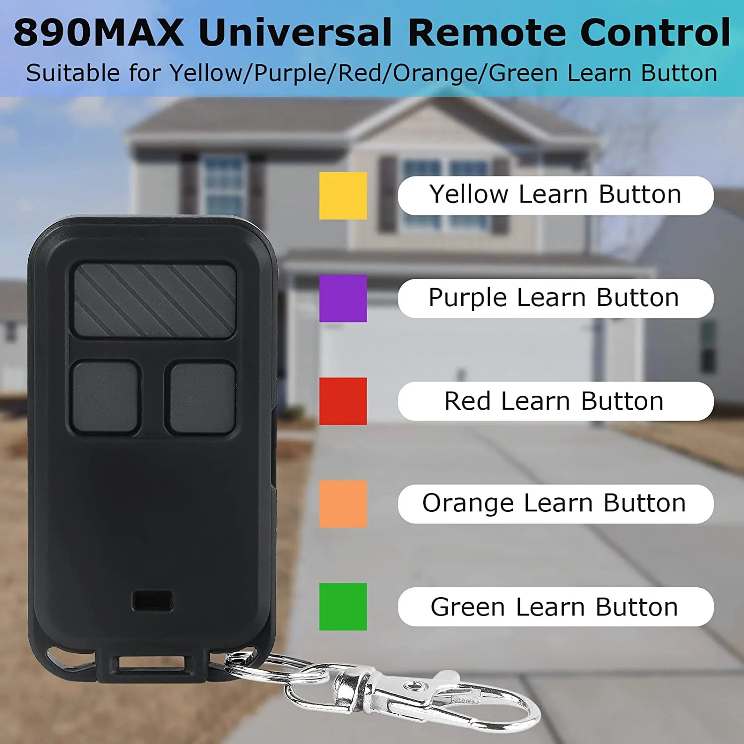 2PCS Garage Door Opener Remote Control Replacement for Liftmaster 890Max, Garage Door Remote Control 3-Button Mini Key Chain