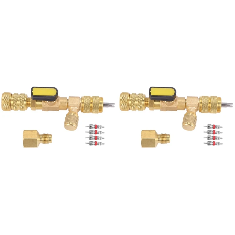 2X Valve Core Remover & Installer With Dual Size SAE 1/4 & 5/16 Port For R22 R410A HVAC System