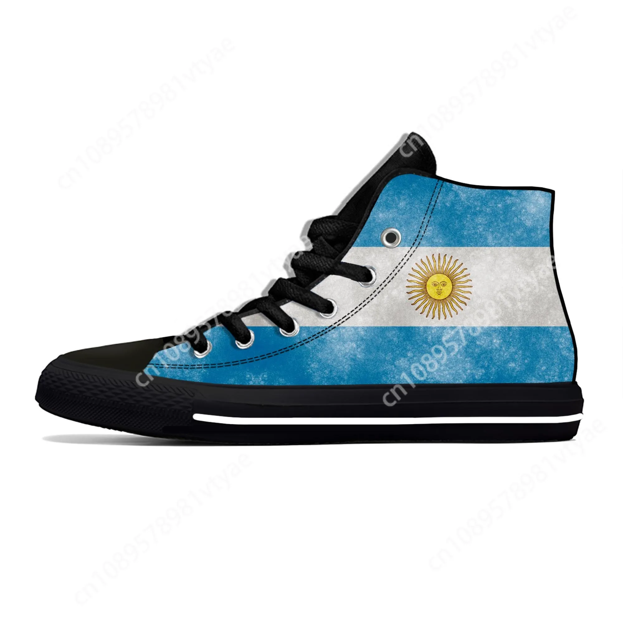 Hot Argentina Flag High Top Sneakers Mens Womens Teenager Casual Shoes 3D Printed Breathable Sneakers Lightweight Custom Shoe