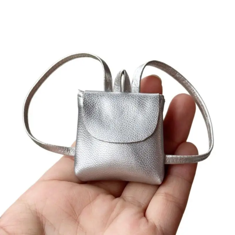 1Pcs Doll Accessories Mini Leather Backpack Bag Cute Miniature Shoulder Bag Decor For 1/6 Zsiga Dress Up Photography Props