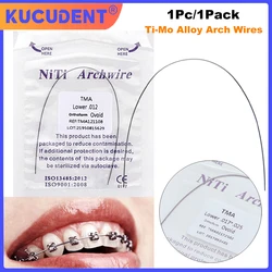 1 stks/zak Tandheelkundig Orthodontisch TMA Arches Wire Ti-Mo Legering Archwire Voor Bretels Super Elastische Eivormige Vorm Archwire Tandarts Materiaal