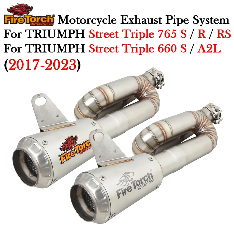 

For TRIUMPH Street Triple 765 660 S R RS A2L 2017 - 2023 Motorcycle Exhausr Modify Escape Moto Muffler Catalyst Middle Link Pipe