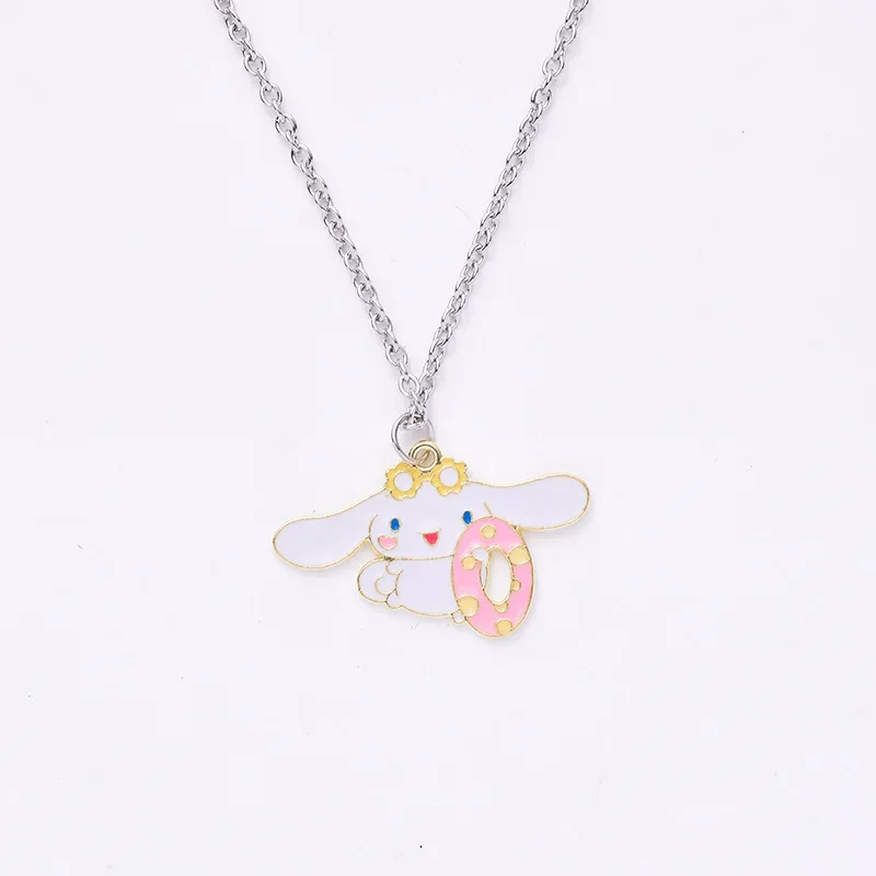 Kawaii Sanrio Cinnamoroll Necklace Cute Pendant Jewelry Clavicle Chain Couple Girlfriends Anime Accessories Birthday Gift