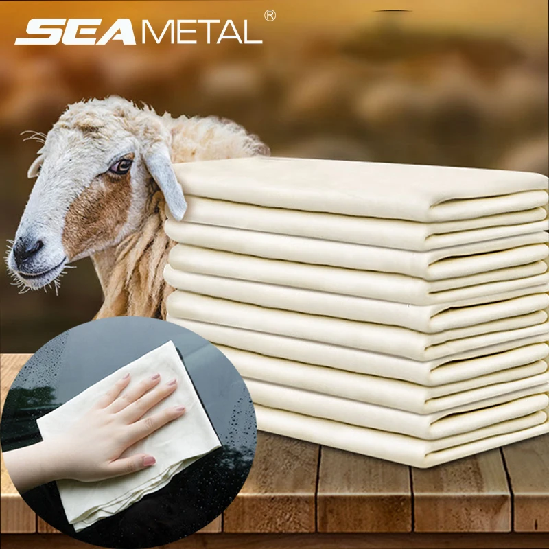 الشامواه الطبيعي العناية بالسيارات تنظيف منشفة جلد الغنم التجفيف السريع القماش سوبر ماصة غسل منشفة لملحقات أداة غسيل السيارات