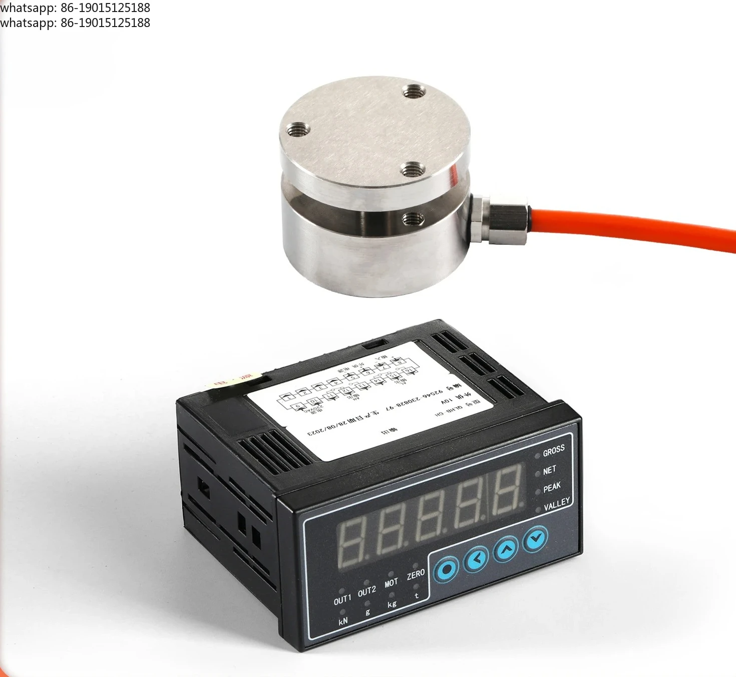 Indicator display+load cell sensor with amplifier, micro duct type load sensor, test voltage and compression force, load sensor