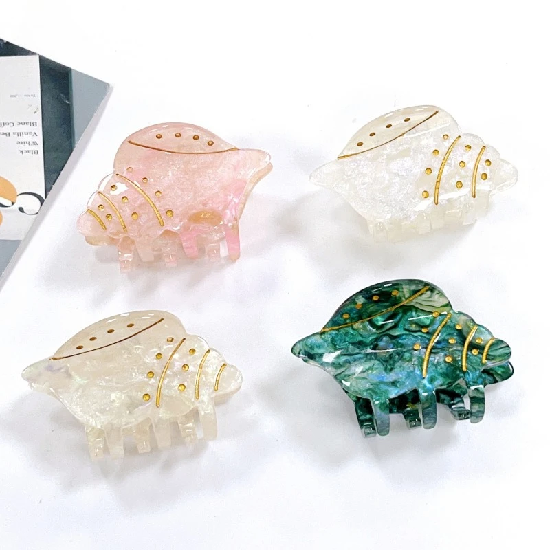 

2025 NEW Ocean Series Conch Hair Claw 6CM Small Size Claw Clips Summer Beach Trendy Hair Clips for Women Girls Hair Accessories
