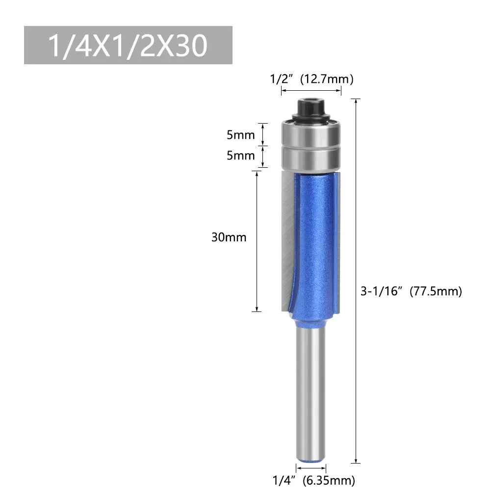 Router Bit Non-ferrous Metals Wood Trim 1/4 Shank Router Bit 45# Steel Provide Precise Smooth Running Plastics