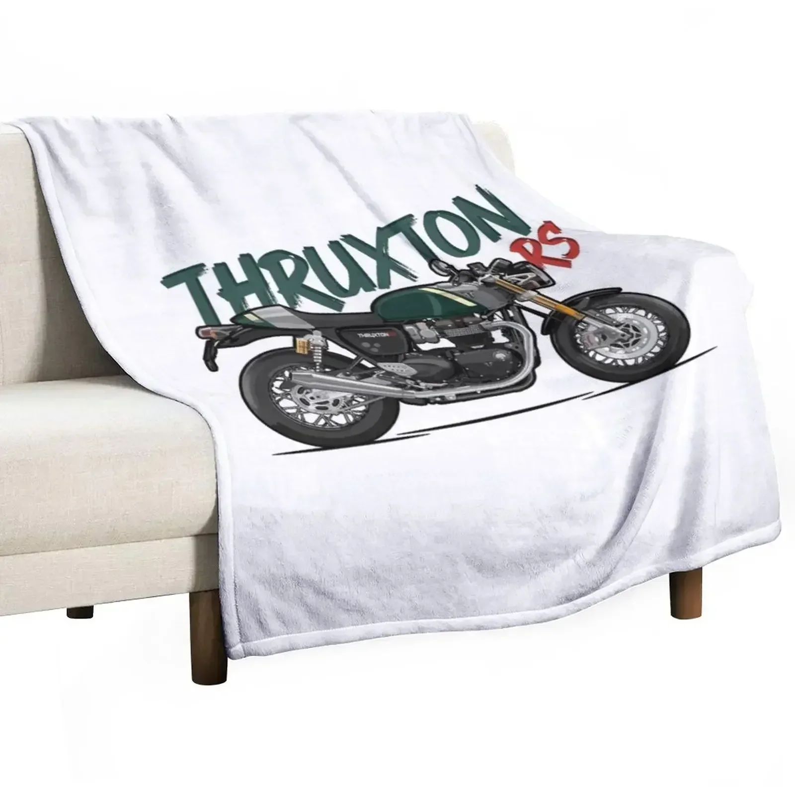 Thruxton RS - Green Throw Blanket Camping Flannel for babies Blankets