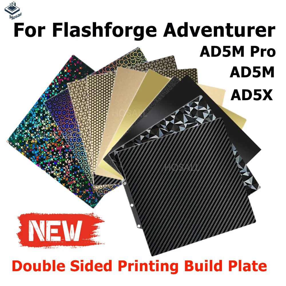

Для Flashforge Adventurer 5M/5M Pro/5X сборная пластина AD5M AD5X AD5MP PEI лист двусторонняя гибкая кровать с подогревом для Adventurer 5M