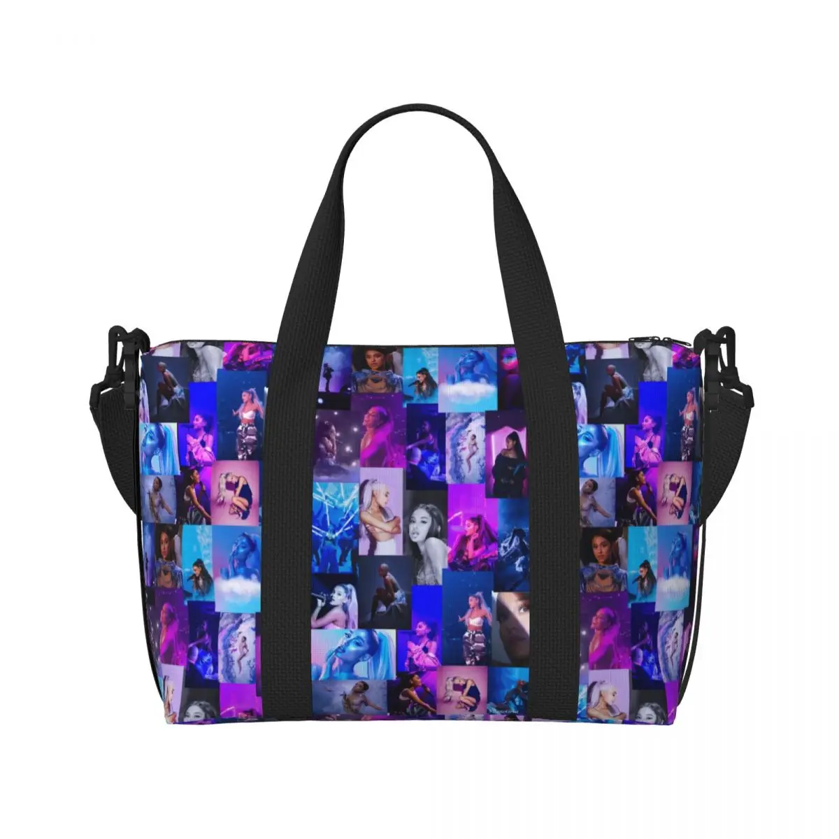 Custom Pop Music    Ariana Grande Beach Tote Bag for Women Extra Large Gym Carry On American Singer Travel Shopping Bags