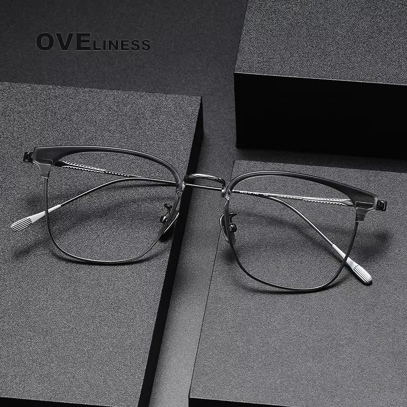 

Acetate Titanium Glasses Frame Men Retro Vintage square myopia Prescription Eyeglasses frames Myopia Optical Spectacles Eyewear