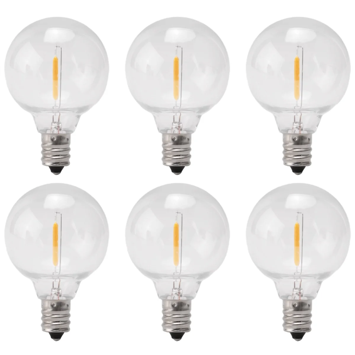6-Pack E12 LED Globe Bulbs for Solar Strings