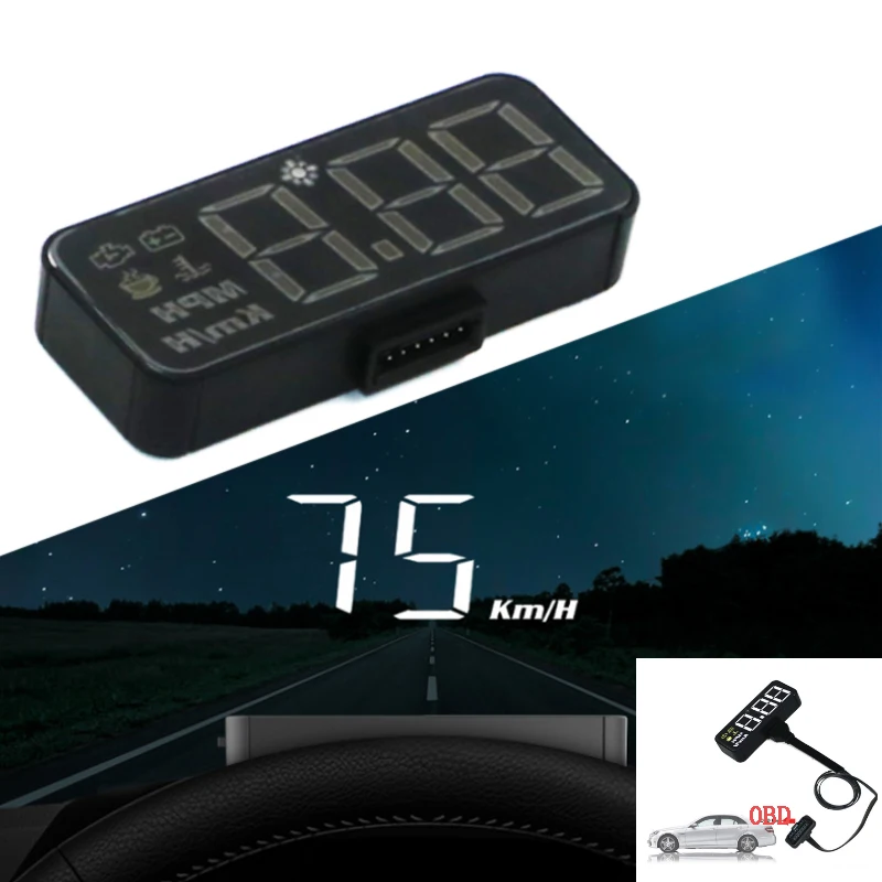 

Car HUD 3.2" Car SUV OBD2 Head UP Display Windshield Speedometer KMH Voltmeter