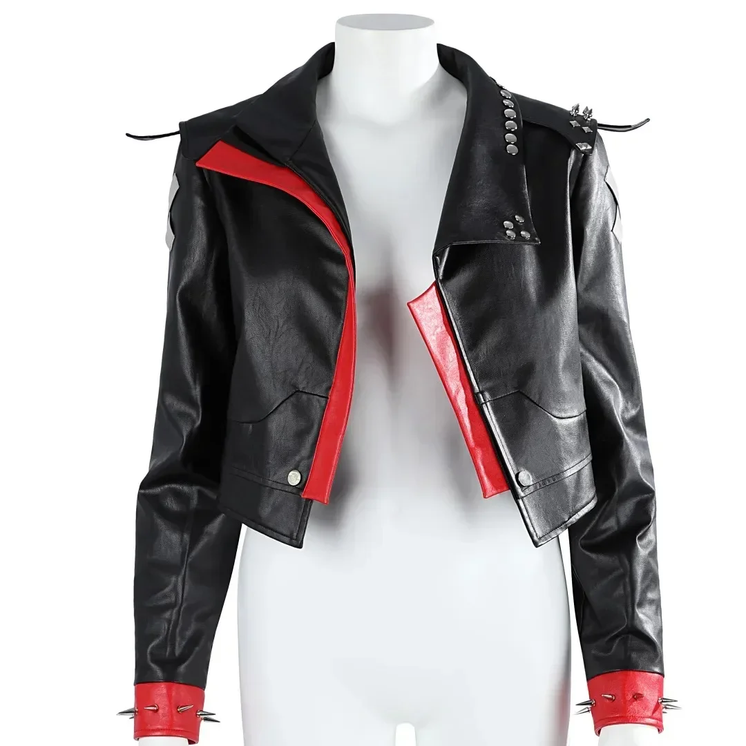 

Arcane：League of Legends Vi Cosplay Costume Vi Coat Black Leather Jacket Outfit Custom Size