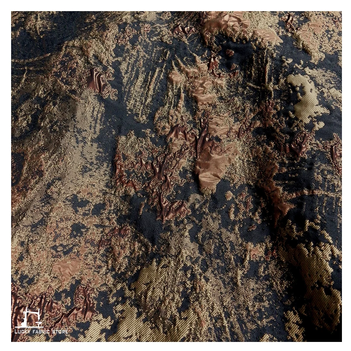 Wasteland terroir, yellow reef relief, three-dimensional stone grain, jacquard texture, fabric, garment cloth, DIY designer fabr