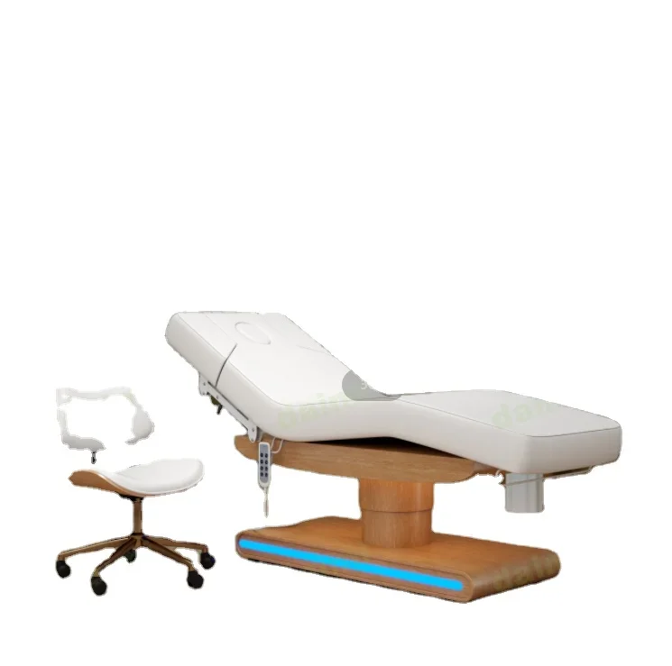 

Spa Cosmetics Electric Care Facial Bed Beauty Massage Table Heating 360 3 Motor Luxury Gold Color