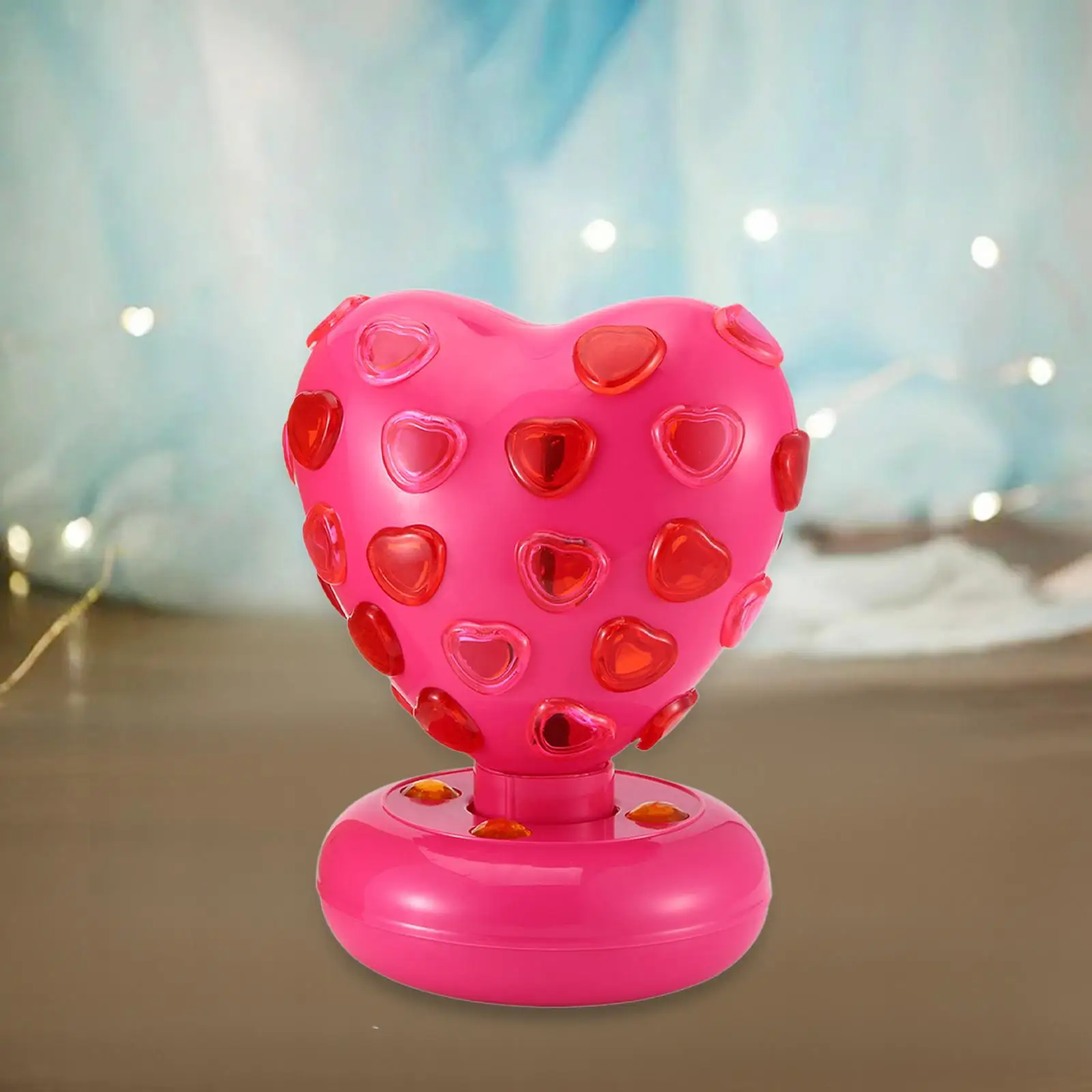 

Heart Shape Table Night Light Luminous Desk Decorative Lamp Bedside Lamp Heart Shaped for Bedroom Home Valentine's Day Dorm