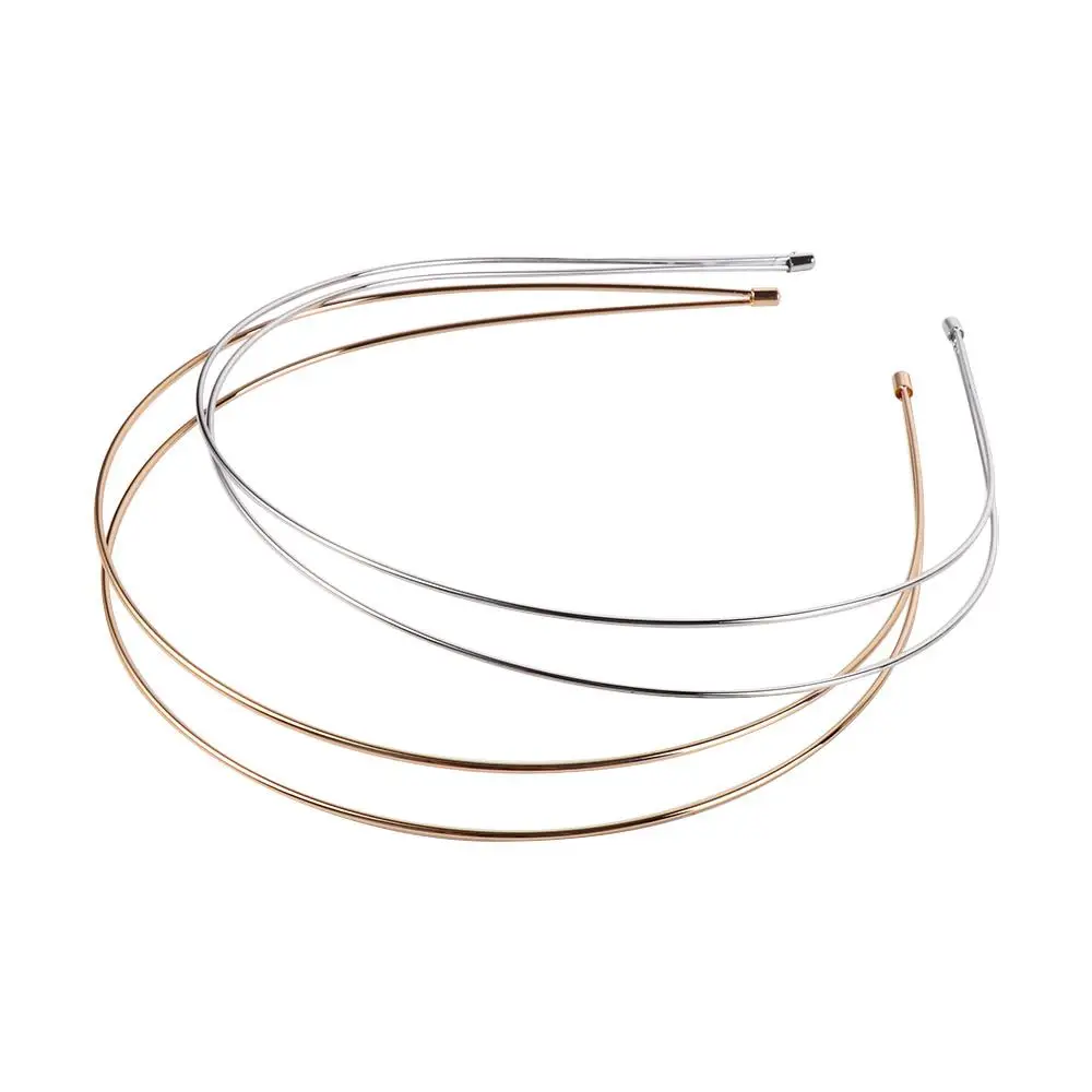 

All-match Alloy Double Root Hair Bands Thin Waterproof Retro Gold Head Hoop Headdress DIY Metal Hair Hoop Wedding