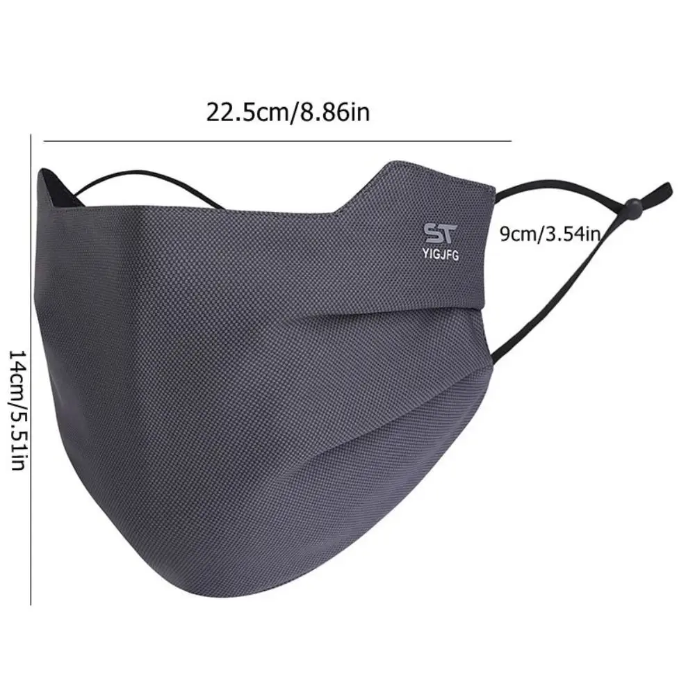 New Trendy Washable Sun Protection Face Mask Breathable Reusable Sunscreen Mask Solid Color Windproof UV Face Shield Outdoor