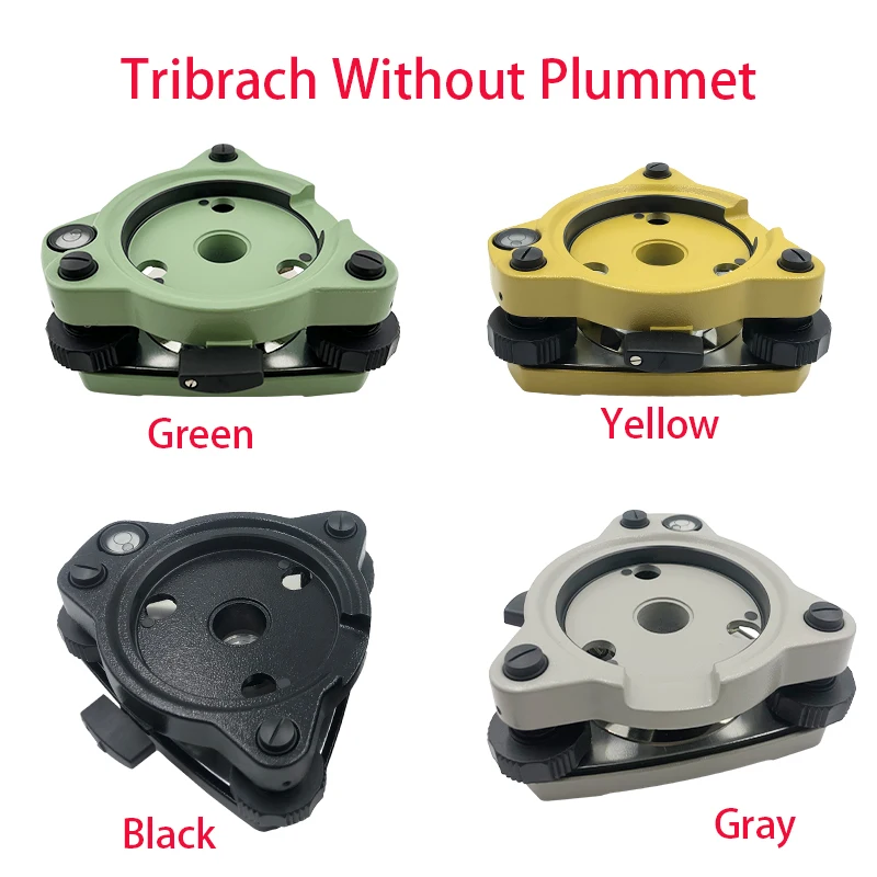 Three-Jaw Tribrach with Level Bubble, No Optical Plummet, for Total Station Surveying, Multi-Color Optional
