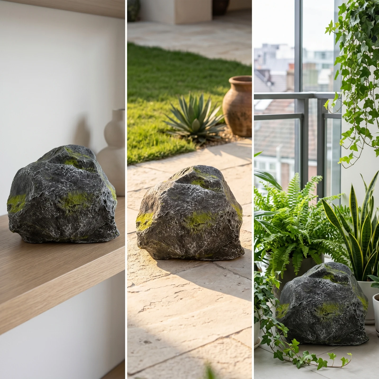 Simulated Landscape Stone Realistic Fiberglass Rock Hollow Rock Outdoor Stone with Hollow Interior Hand-Painted for Landscapers