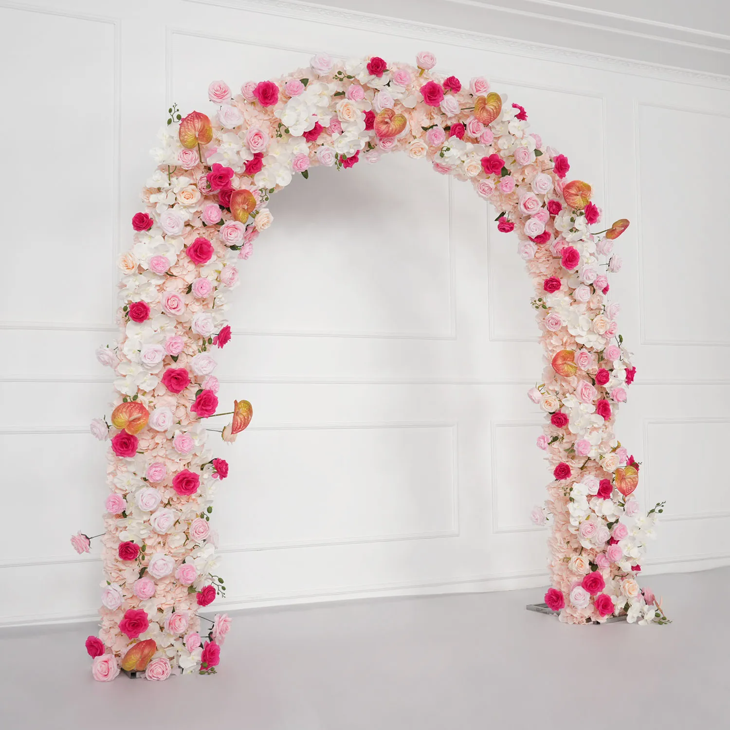 

UFlower Pink Rose Artificial Flower Row Runner for Wedding Stage Decor Party Floral Table Centerpiece Wall Hanging Arch Flower
