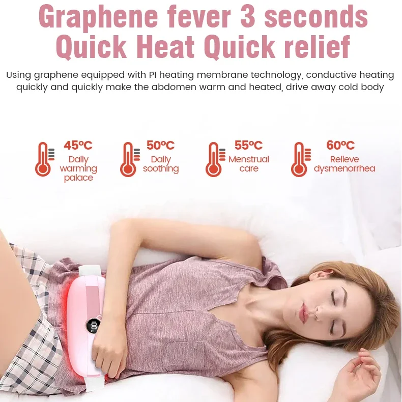Meizons Model Pribadi Bantalan Pemanas Menstruasi Periode Getaran Pemijat Kram Periode Pereda Nyeri Pemijat Pinggang