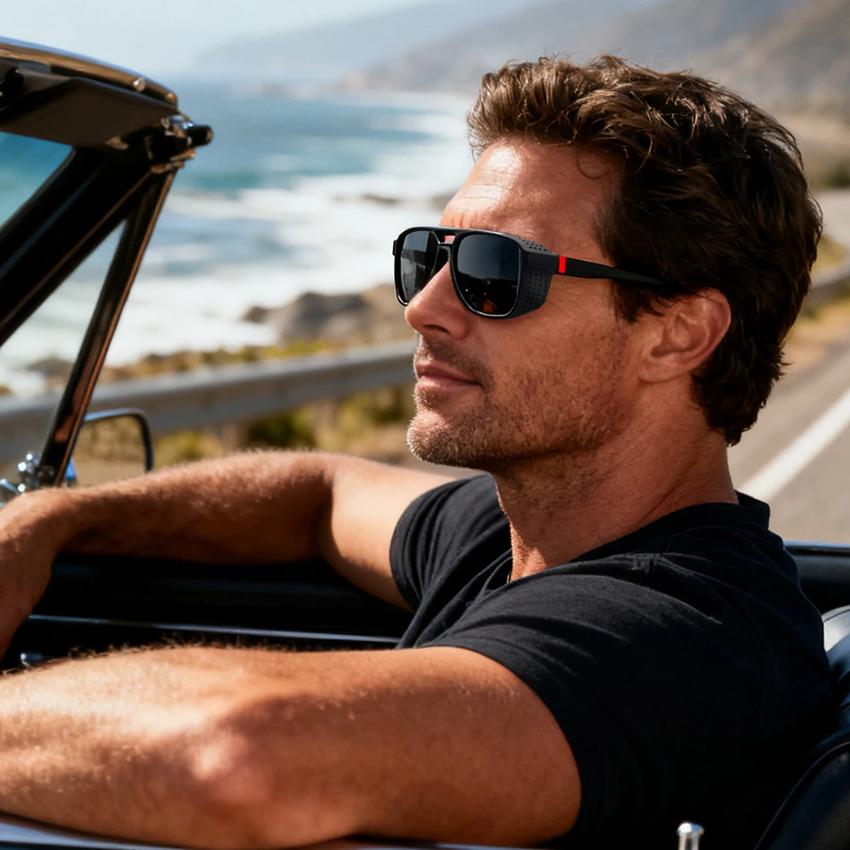 Neue Punk-polarisierte Sport-Sonnenbrille, winddicht, UV400, leicht, für Radfahren, Laufen, Fahren, Outdoor-Aktivitäten – Detail 2