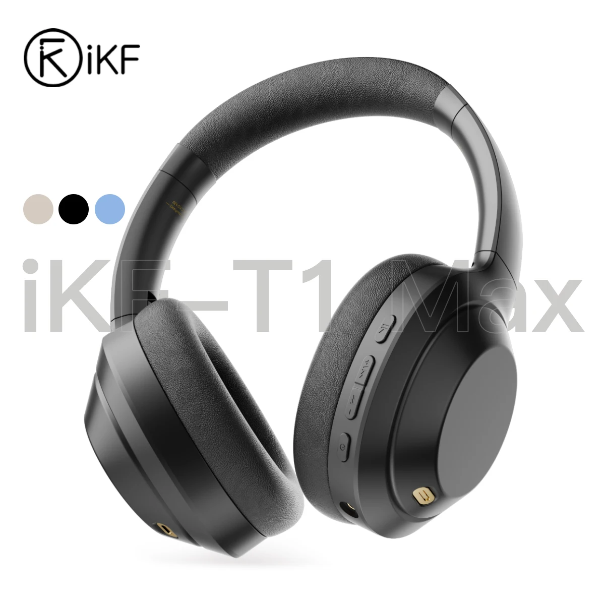 

iKF T1 Max Active Noise Cancelling Wireless/Wired Headphones Over Ear, 100H Playtime Foldable Headsets for Airplane/Home/Office