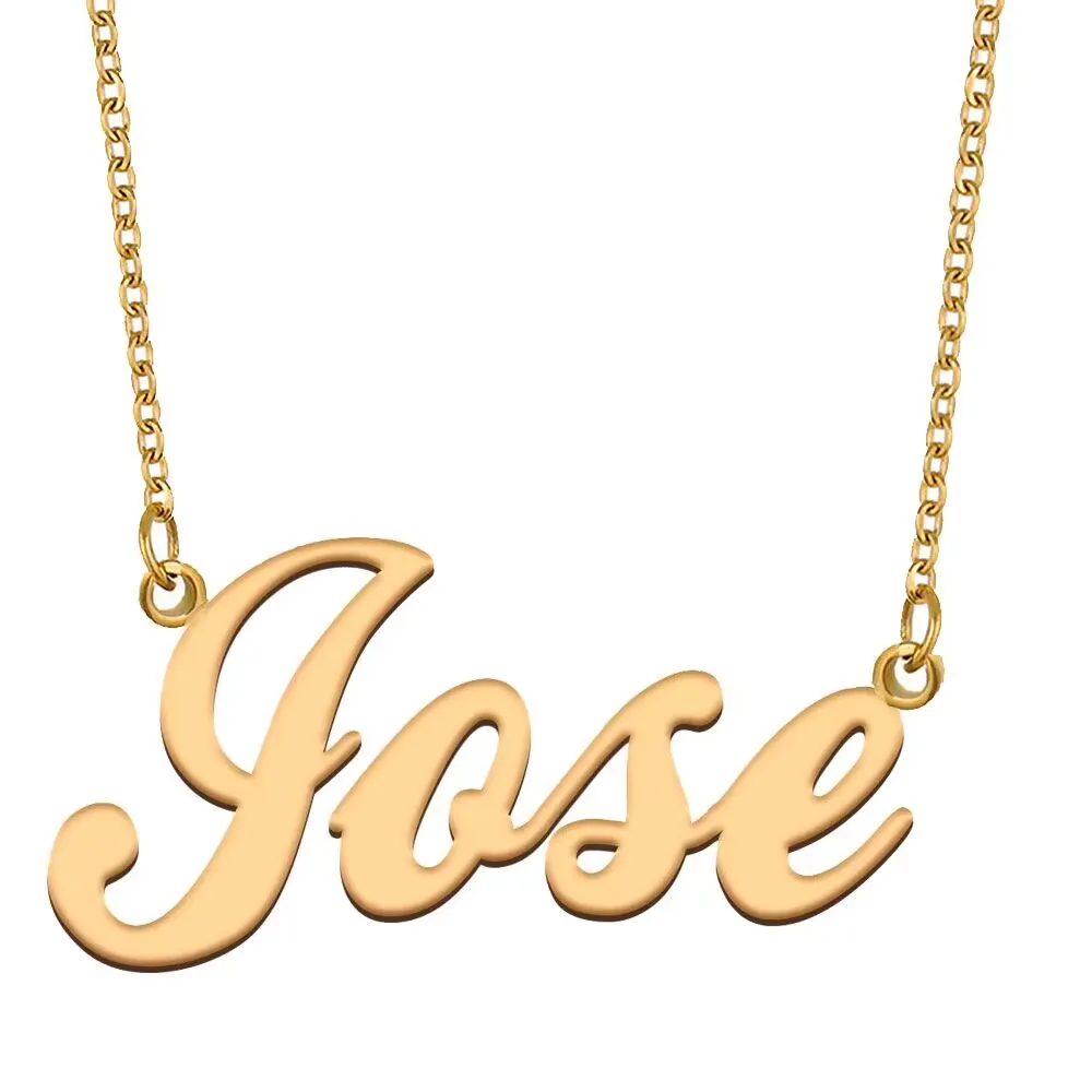 Collar con nombre de José para mujer, joyería de acero inoxidable chapada en oro, colgante con nombre, regalo para madre y novia