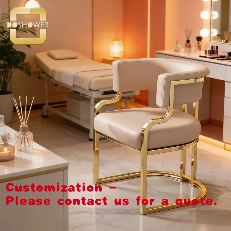 

Customize.Custom Luxury Golden Chairs with Backrest Armcha Manicure Massage Studios and Salon Furniture