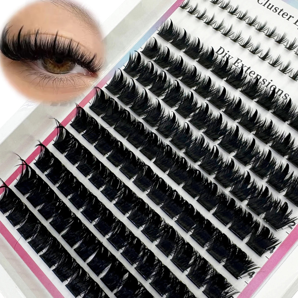 Wispy Lash Clusters with Spikes Salon-Like Eyelash Clusters DIY D Curve Cluster Eyelash Extensions Full Spiky Individual Lashes