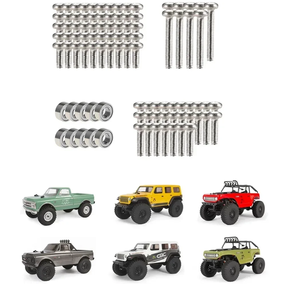 

1/24 RC Screws Set Repairing Screws Bearings Set Accessory Parts for Axial SCX24 90081 1/24 RC Car Model