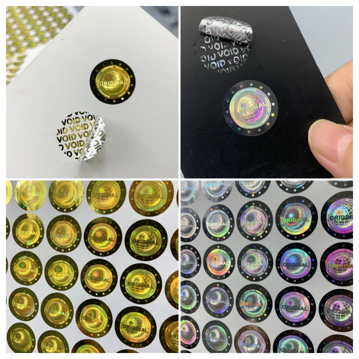 245pcs/490pcs Round Earth Hologram Sticker Tamper-Evident VOID Security Original Genuine Label for Product Display or Sealing