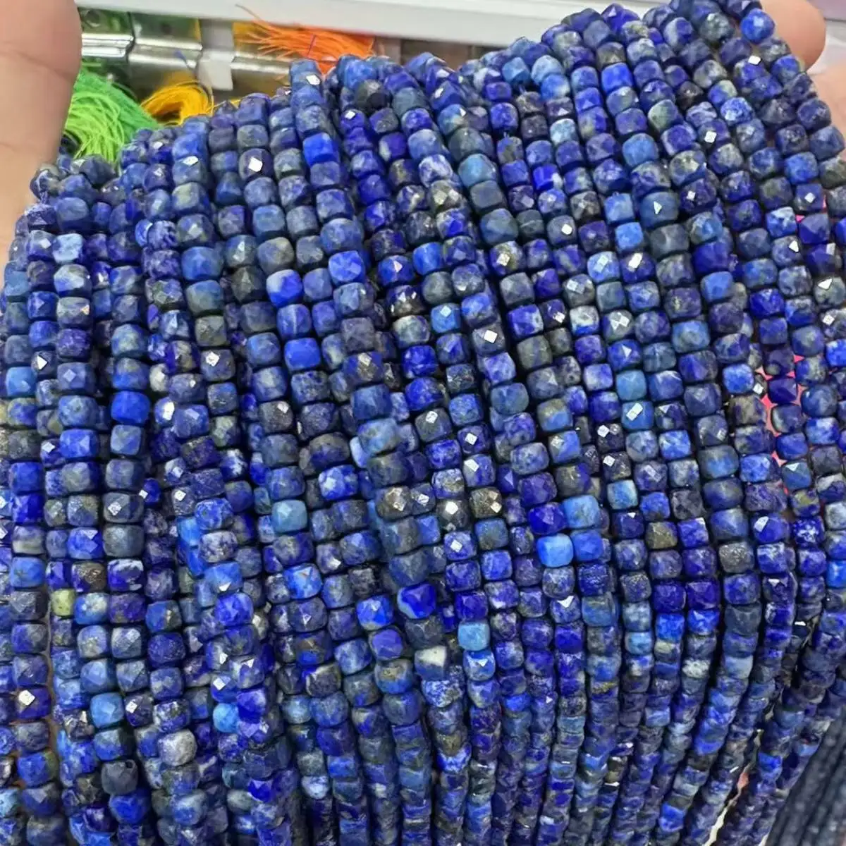 

100% Natural Stone Beads Faceted AAA Lapis Lazuli Cube Spacer Beads For Jewelry Making DIY Bracelet Necklace 4-5MM