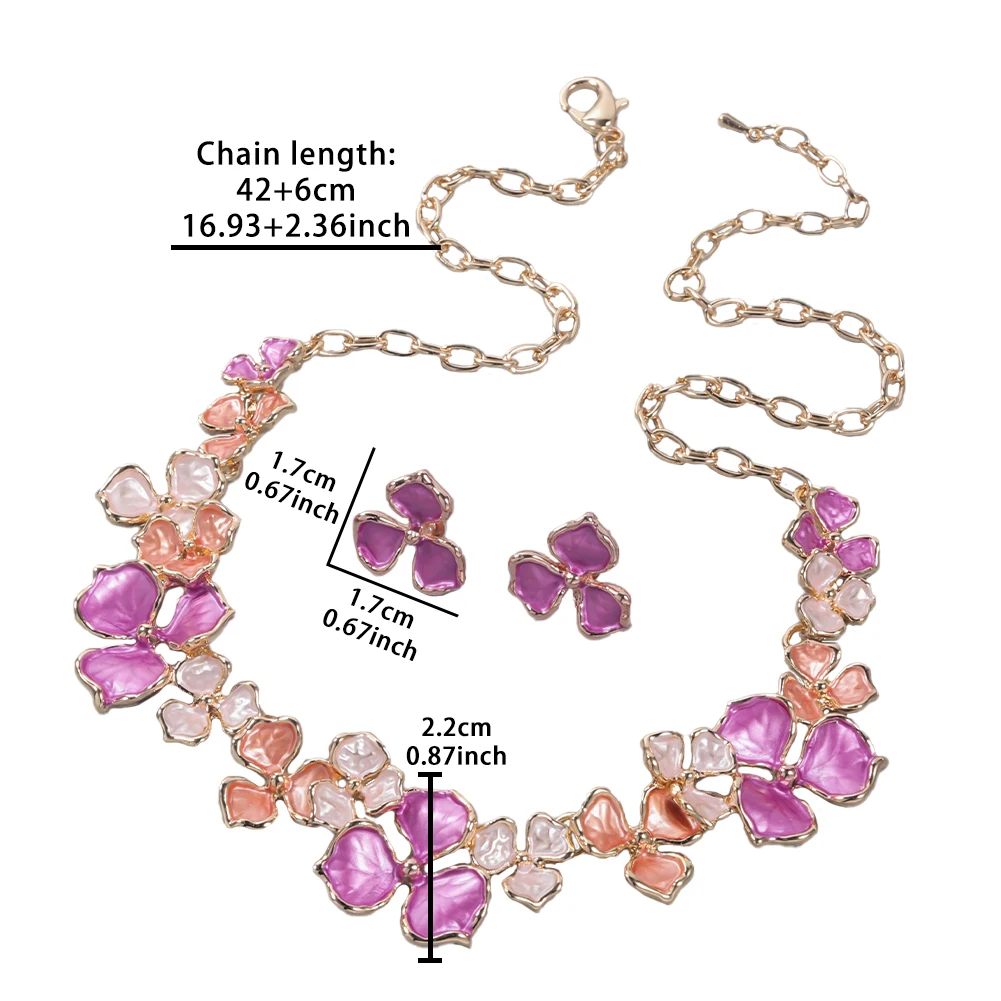 Cring Coco Enamel Flower Necklace for Women, Elegant Gift