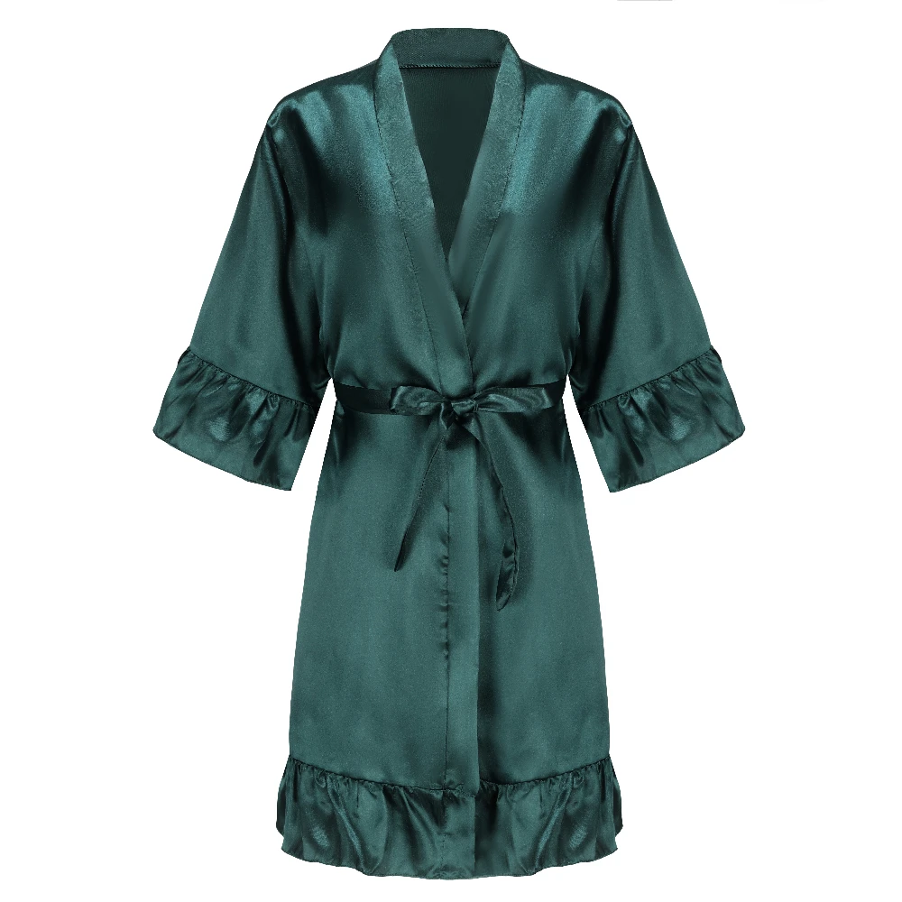 New Green Satin Bathrobe Women Getting Married Bride Hen Party Sisters Sqaud Mother Wedding Bridesmaid Robes