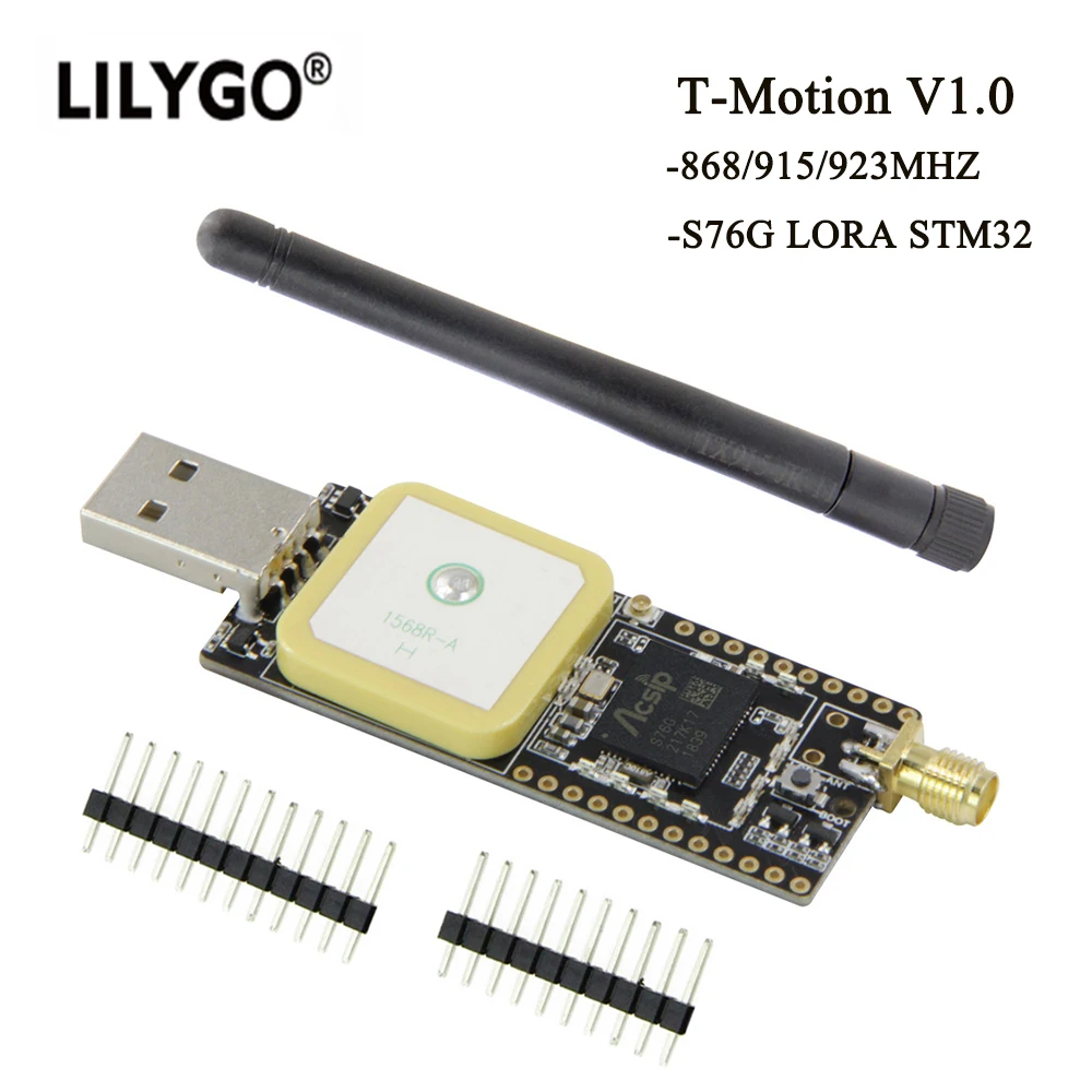 

LILYGO® & SoftRF T-Motion S76G STM32 LoRa GNSS USB Connector 868MHz 915MHz 923MHz GPS Antenna Wireless Module Development Board