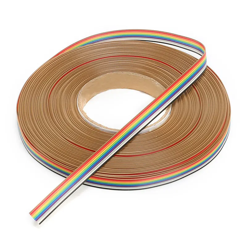 

New Color Flat Ribbon Cable Rainbow DuPont Wire for FC Dupont Connector 10P/12P/14P/16P/20P/26P/34P/40P/50P 1.27mm PItch 1Meter